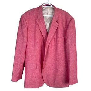 Stafford Sport Coat Linen Blend Mens 52 Reg Classic Fit Red Double‎ Vented read